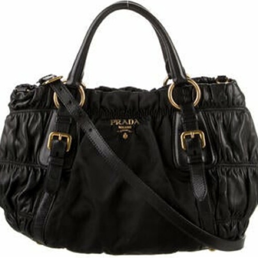 Prada Black Women's Nappa Gaufre Bag